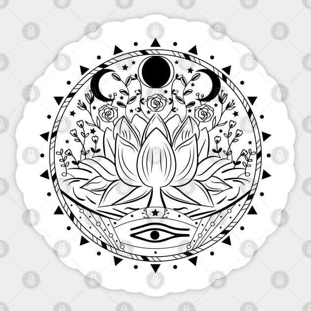 Lotus Flower Mandala Sticker by CelestialStudio